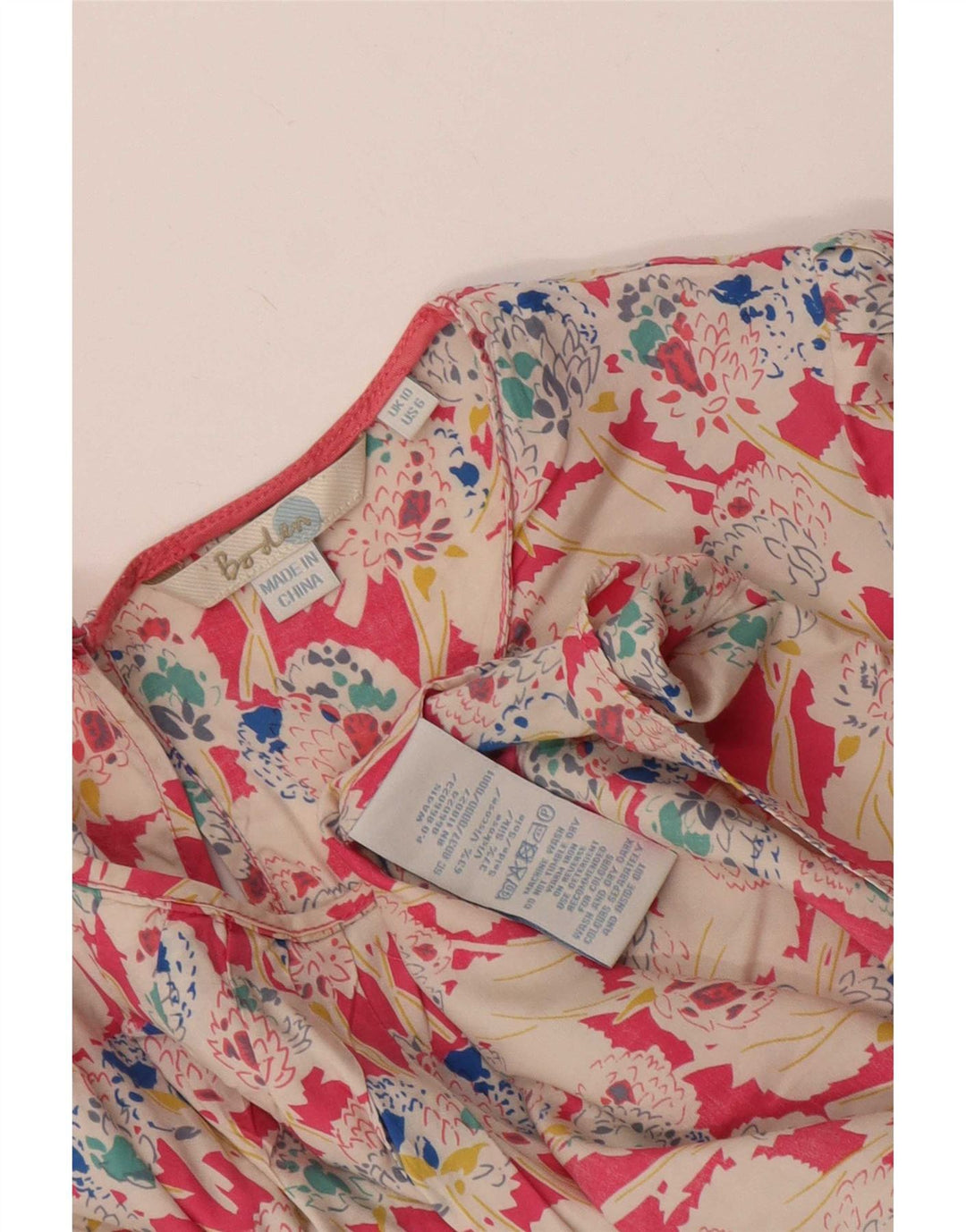 Blusa feminina Boden UK 10 pequena viscose floral multicolorida