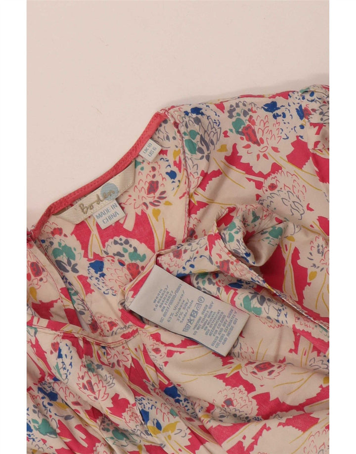 Blusa feminina Boden UK 10 pequena viscose floral multicolorida