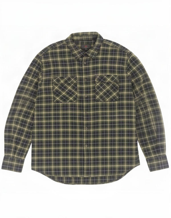 Sea Barrier Mens Flannel Shirt 2XL Green Check Cotton