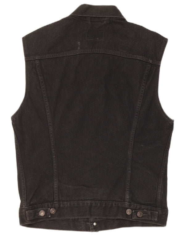 Colete jeans masculino Levi's UK 38 algodão preto médio