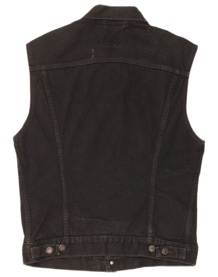 Colete jeans masculino Levi's UK 38 algodão preto médio