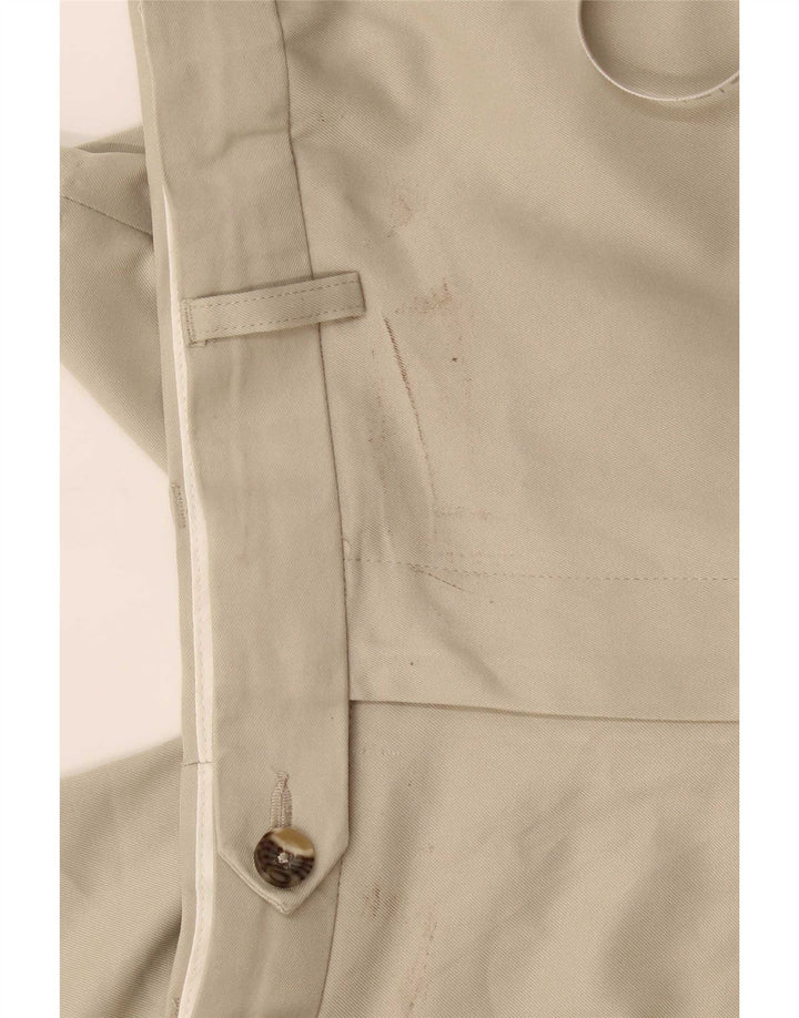 Calça masculina de ajuste regular Marks & Spencer W36 L29 poliéster bege
