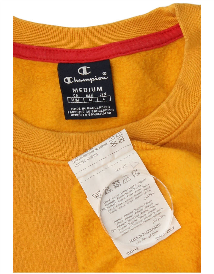 Champion masculino gráfico moletom jumper médio algodão amarelo