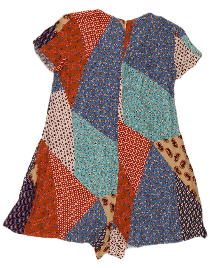 Macacão feminino ZARA UK 6 XS multicolorido patchwork viscose