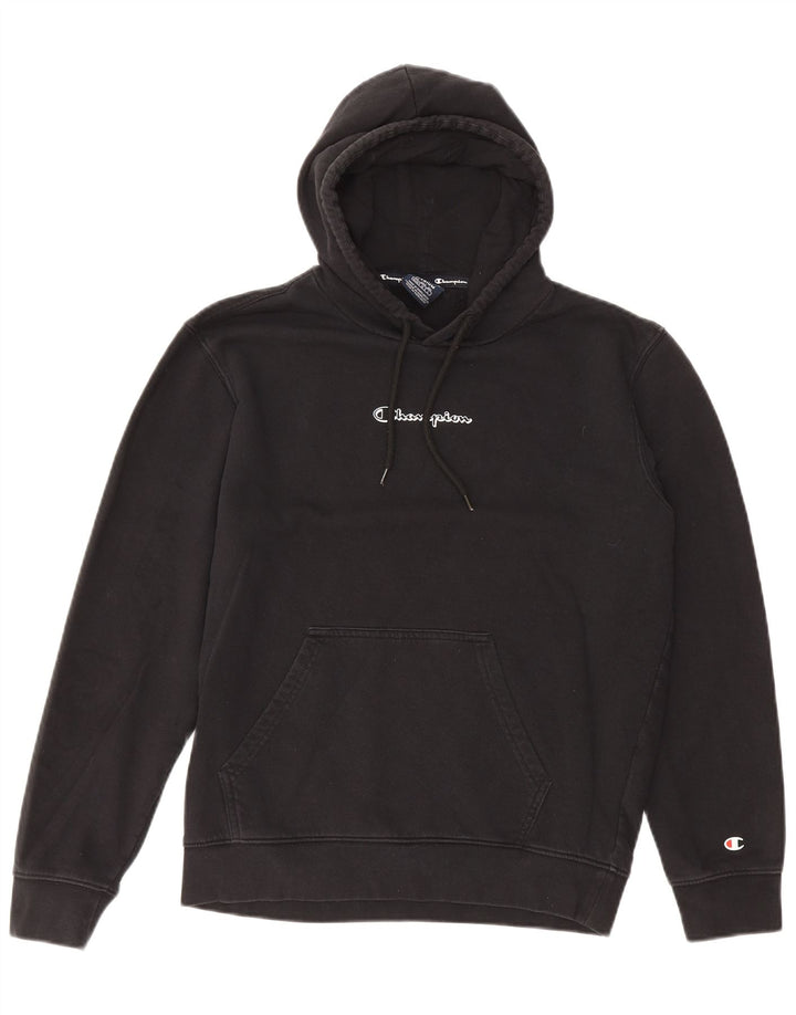 CHAMPION Suéter masculino com capuz médio algodão preto