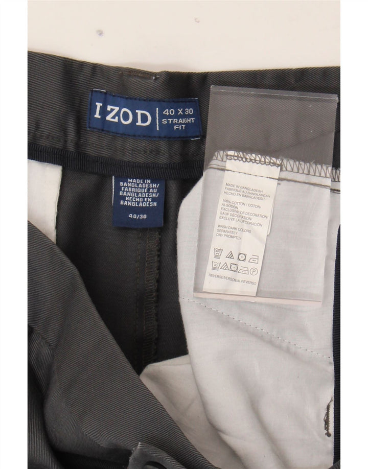 IZOD Mens Straight Chino Trousers W40 L30 Grey Cotton Vintage Izod and Second-Hand Izod from Messina Hembry 