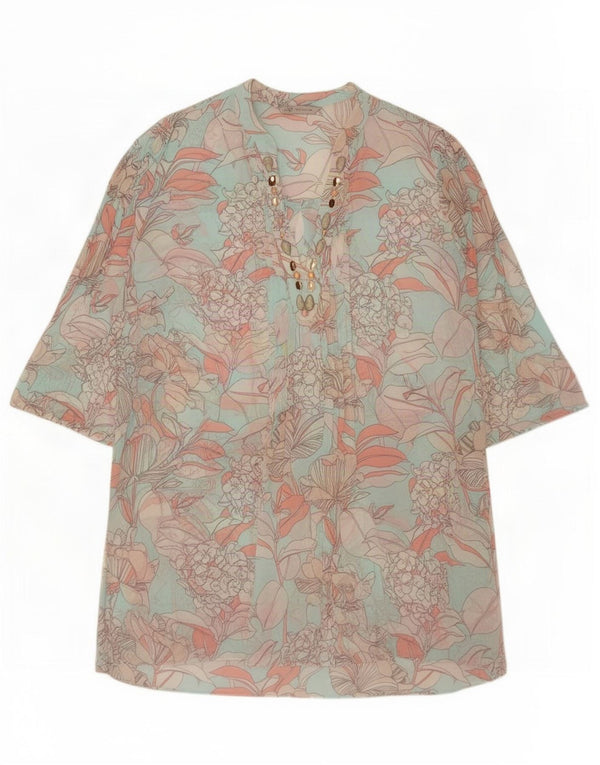 Vestido túnica feminino Marks & Spencer transparente Reino Unido 14 turquesa médio