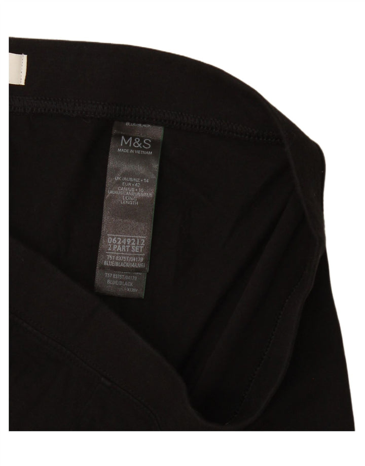 Leggings femininos Marks & Spencer Reino Unido 14 algodão preto médio