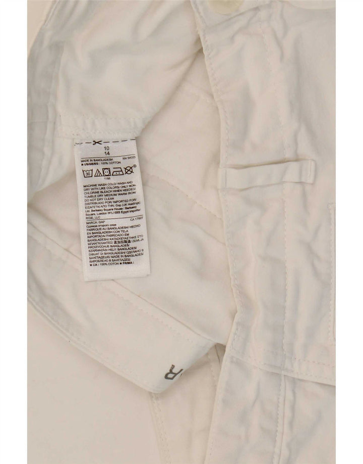 Calça quente feminina Gap US 10 grande W32 algodão branco