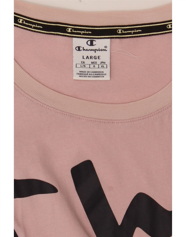 Camiseta feminina estampada CHAMPION UK 16 grande rosa