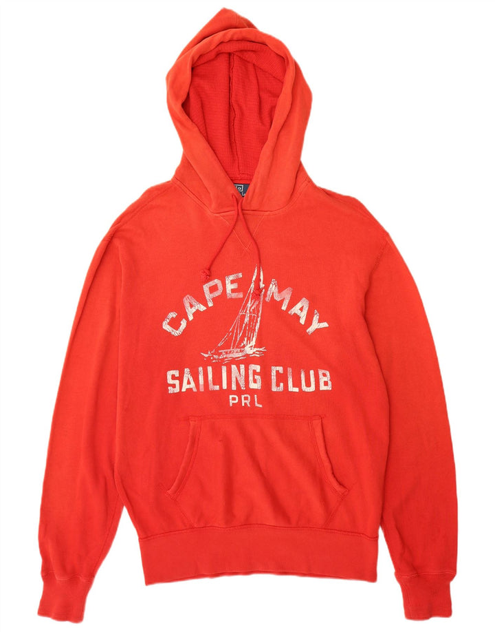 Polo Ralph Lauren moletom com capuz gráfico masculino médio algodão vermelho