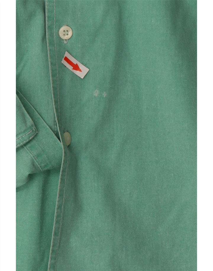 Camisa masculina vintage de manga curta grande algodão verde