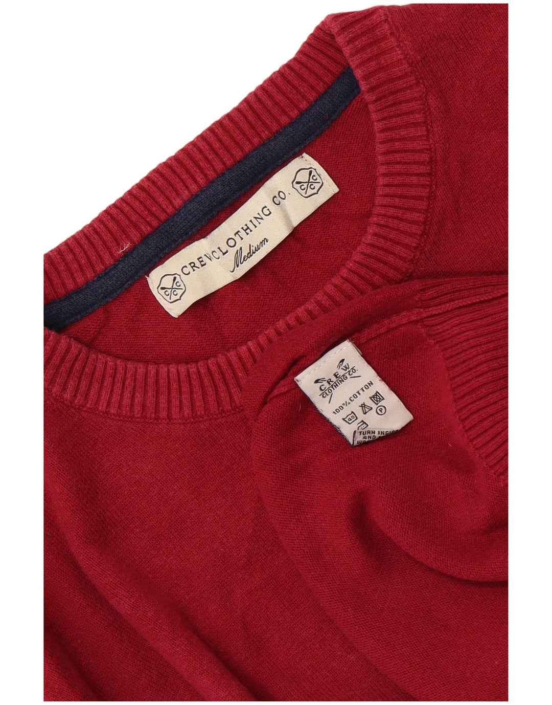 Suéter masculino com gola redonda e algodão rosa médio