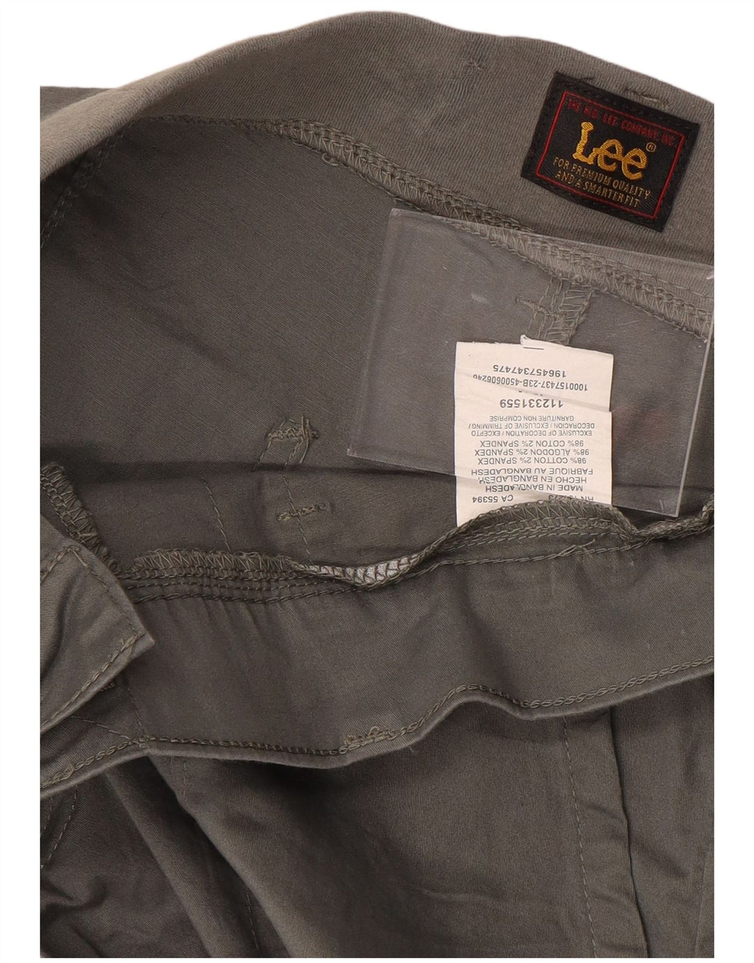 LEE Shorts Chino Feminino Grande W34 Algodão Cáqui