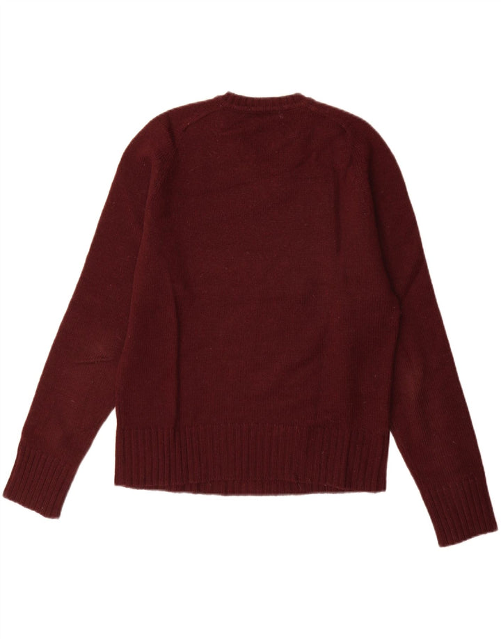 Suéter masculino Zara com decote em V médio Borgonha