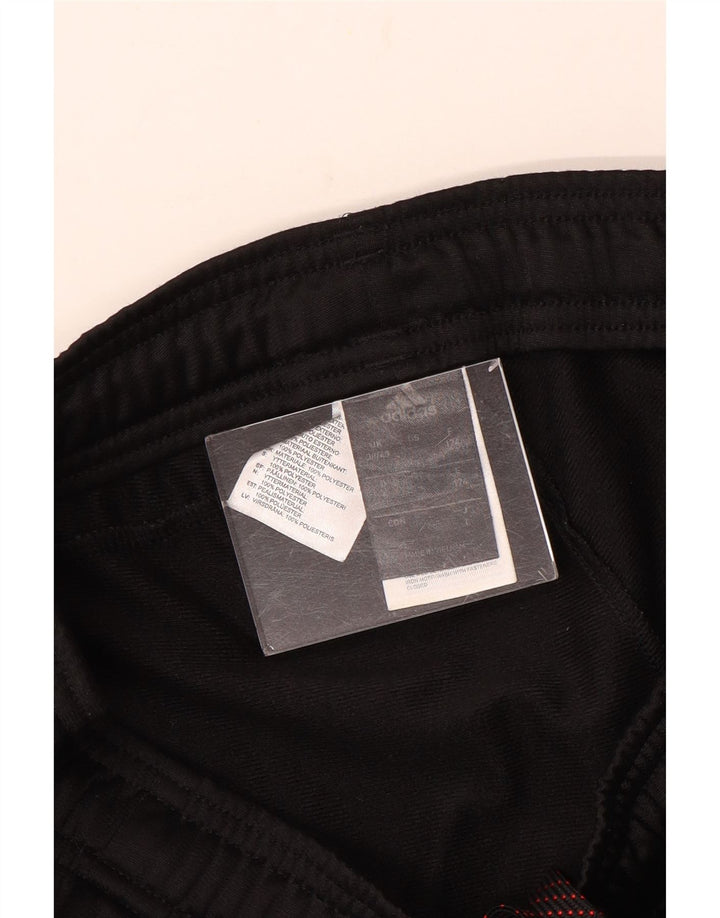 Calças de treino masculinas Adidas UK 38/40 poliéster preto médio