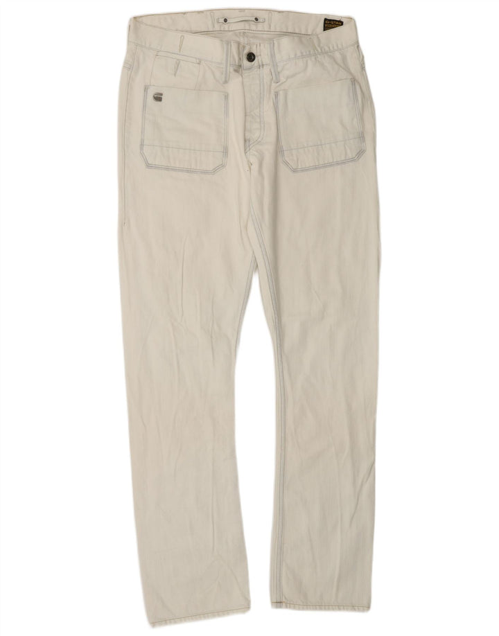 Jeans retos masculinos G-Star W34 L32 algodão branco