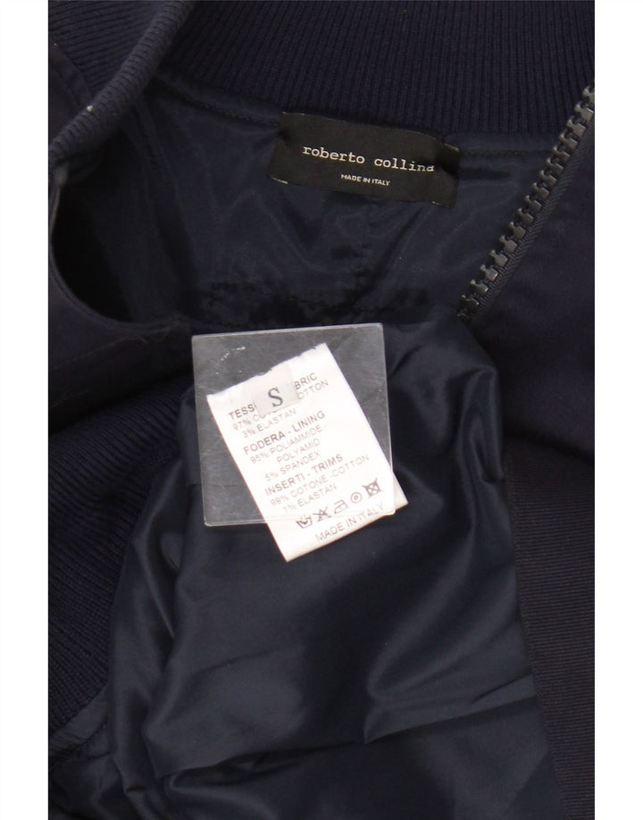 Jaqueta bomber masculina Roberto Collina Reino Unido 36 algodão azul marinho pequeno