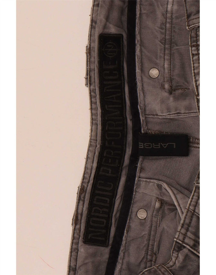 Shorts cargo masculino vintage grande W34 cinza camuflado