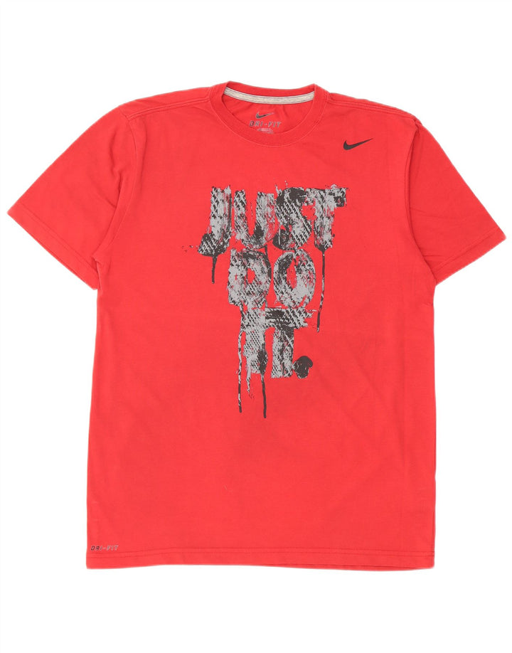Camiseta masculina NIKE Dri Fit Graphic Top Médio Algodão Vermelho