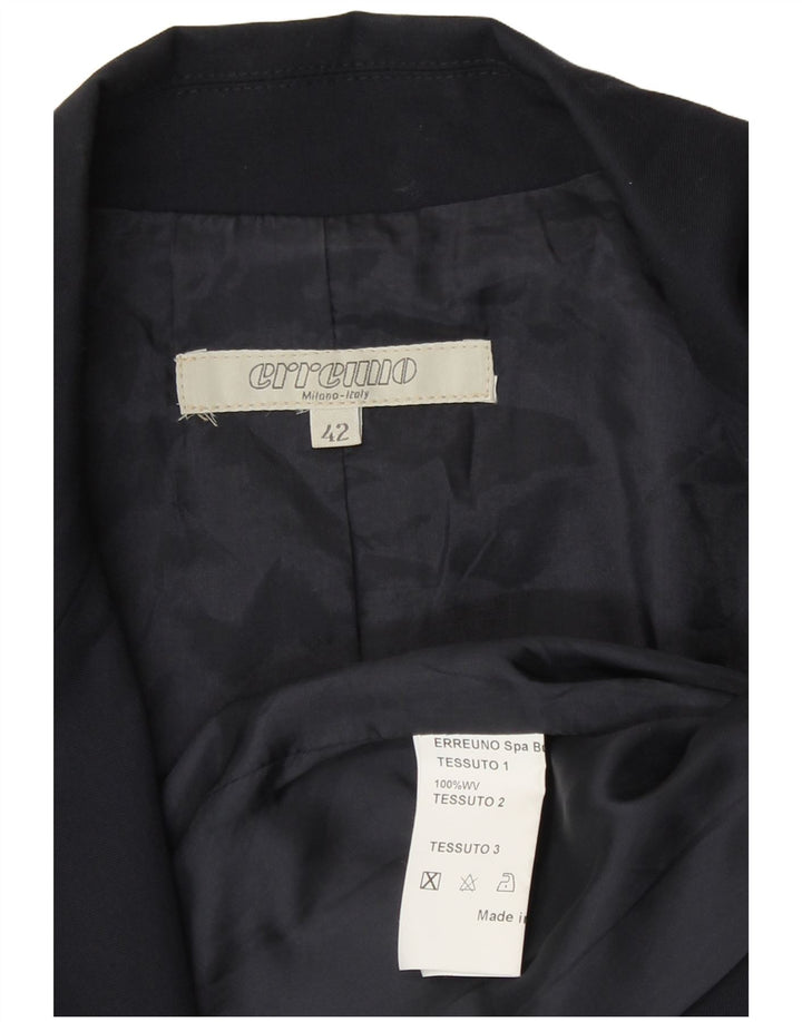 Jaqueta blazer feminina vintage IT 42 lã azul marinho médio