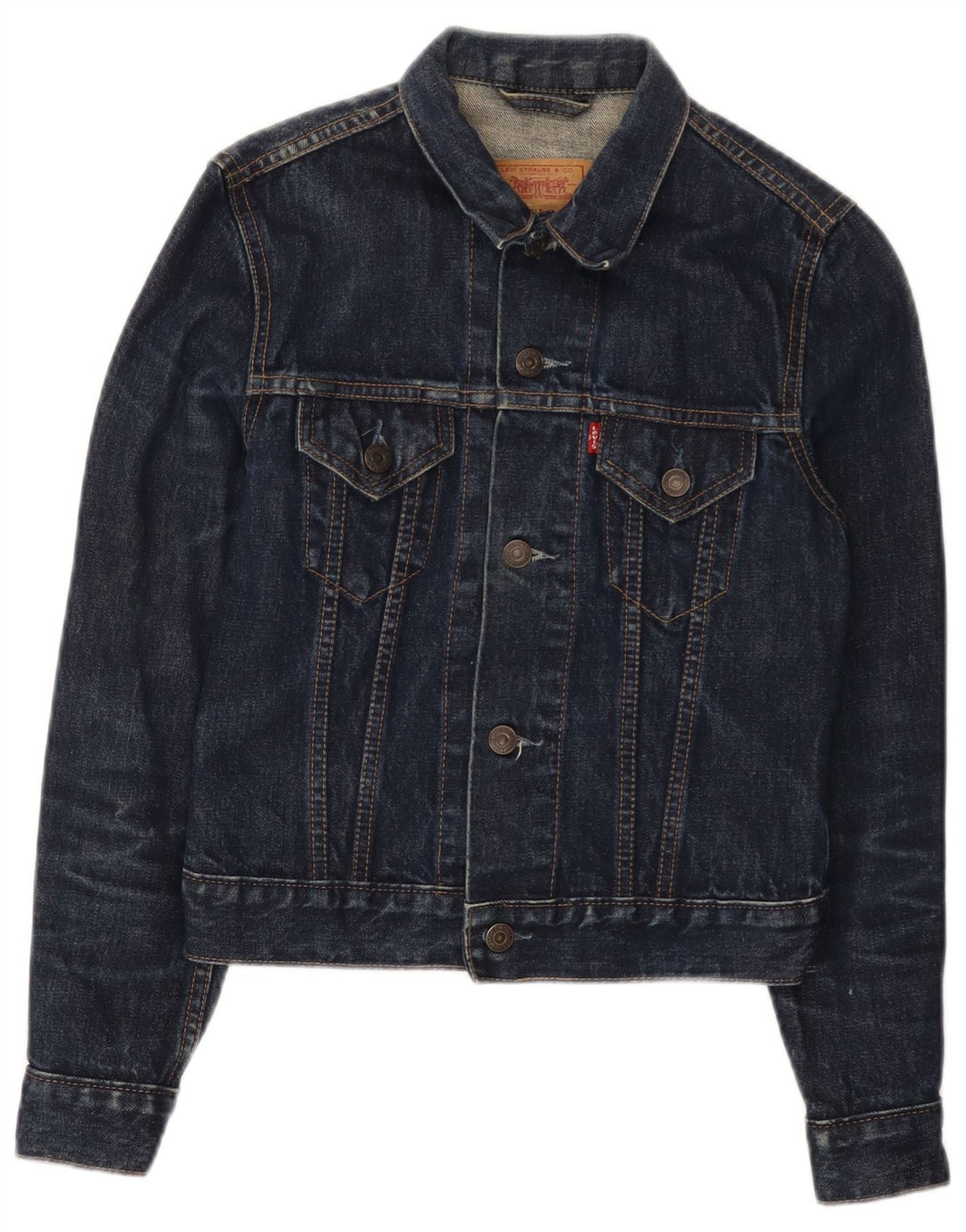 Jaqueta jeans feminina Levi's 7-8 anos XS azul marinho algodão