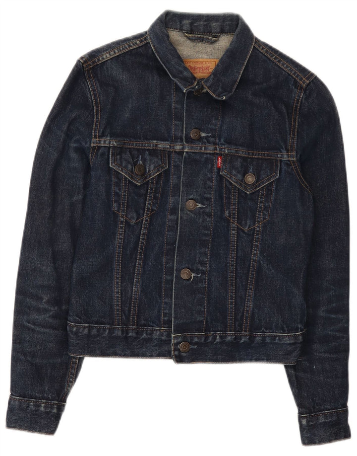 Jaqueta jeans feminina Levi's 7-8 anos XS azul marinho algodão