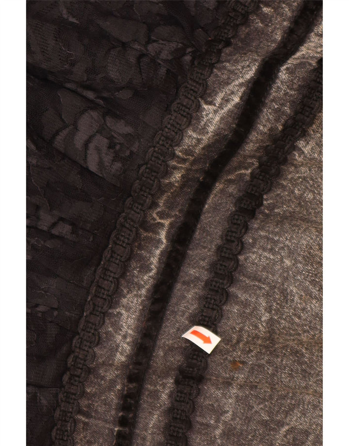 Saia jeans feminina VINTAGE W28 cinza médio