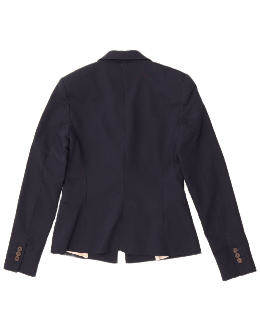 Jaqueta blazer feminina Zara com 1 botão Reino Unido 10 pequeno algodão azul marinho