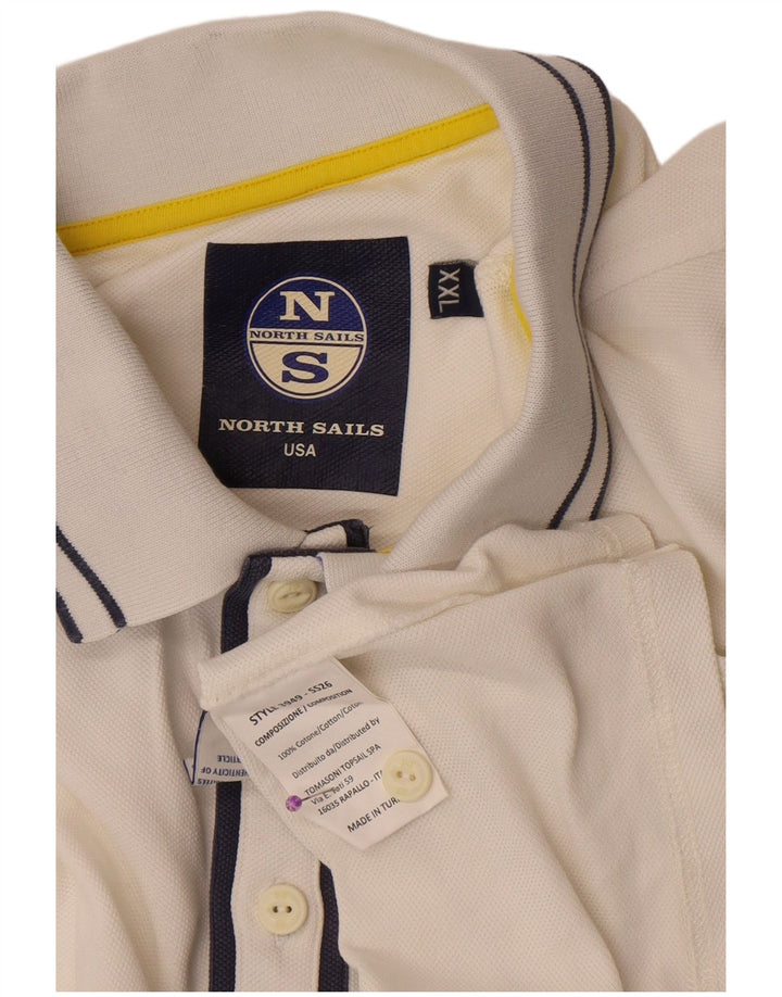 Camisa polo masculina North Sails 2XL algodão listrado branco