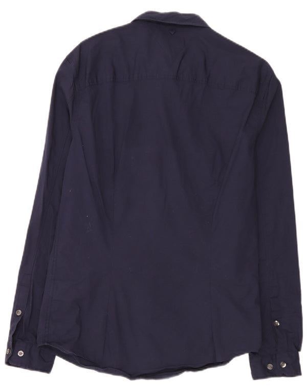 Camisa Slim Masculina Tommy Hilfiger Médio Algodão Azul Marinho