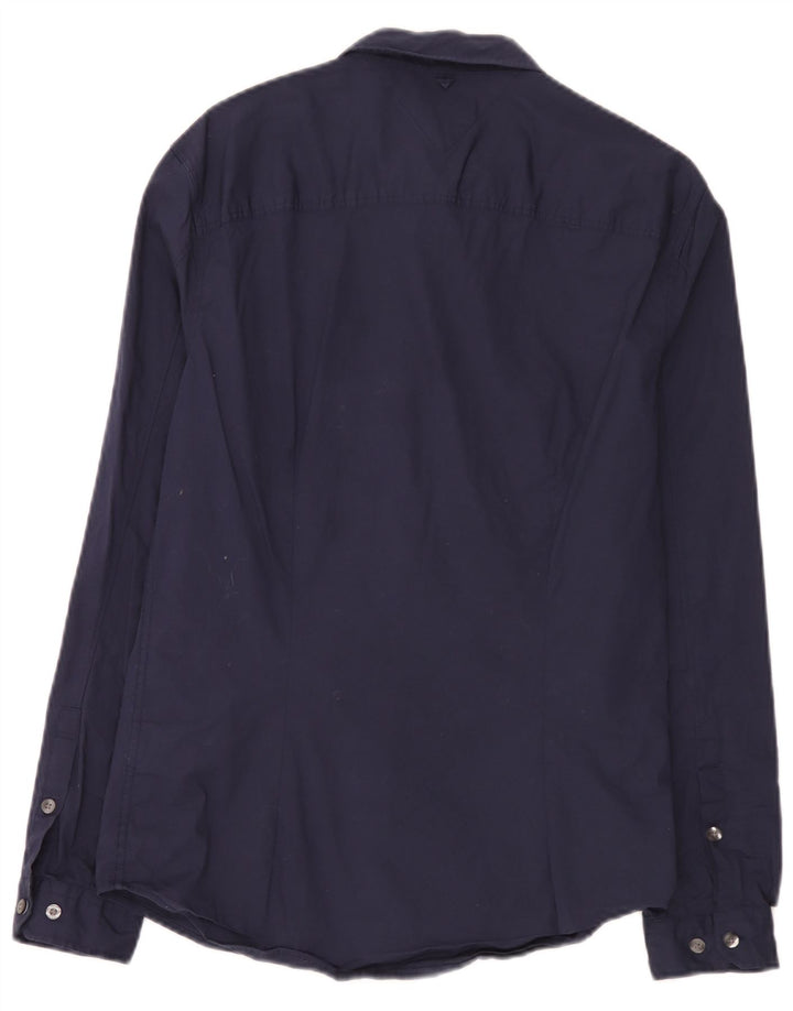 Camisa Slim Masculina Tommy Hilfiger Médio Algodão Azul Marinho