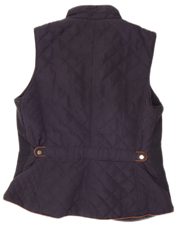 Colete acolchoado feminino Zara UK 16 grande azul marinho
