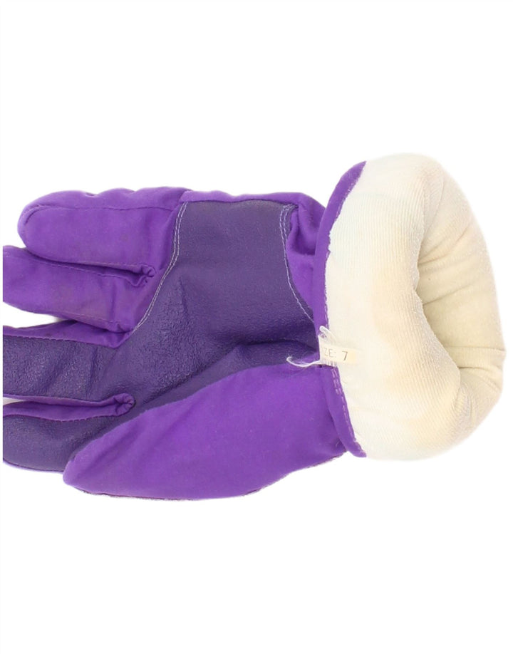 Luvas de esqui gráficas femininas vintage grandes roxas