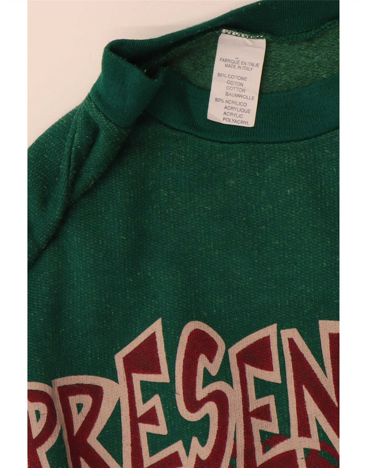 Moletom gráfico masculino vintage Jumper XL algodão verde