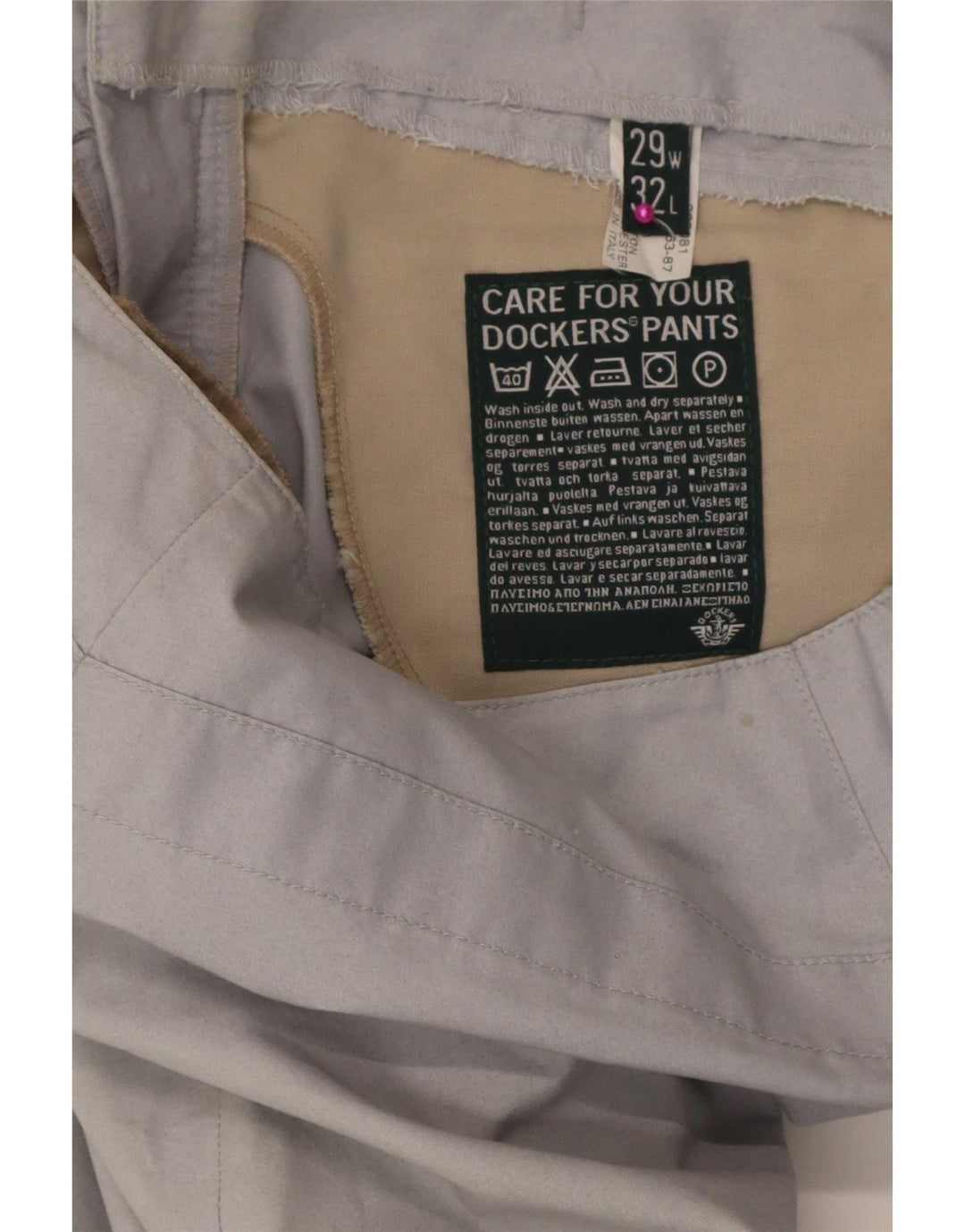 Calça feminina Dockers reta casual W32 L29 cinza