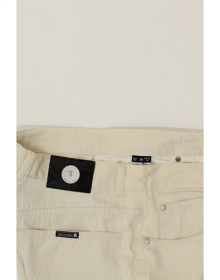TRUSSARDI Mens Tapered Casual Trousers W36 L27 White Cotton Vintage Trussardi and Second-Hand Trussardi from Messina Hembry 