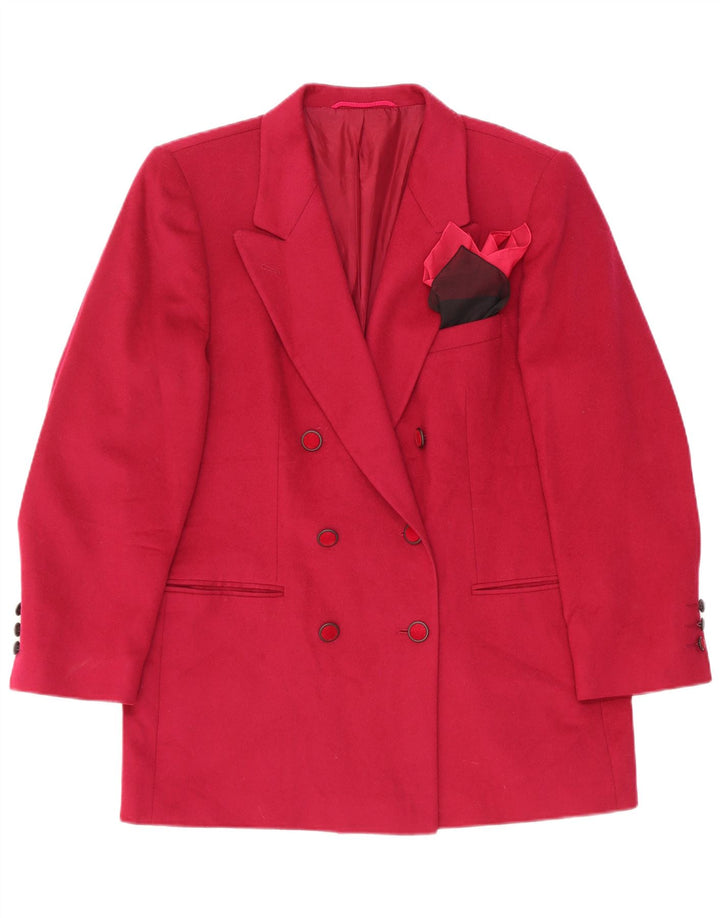 Jaqueta blazer feminina vintage com peito duplo UE 40 lã de carneiro vermelha média