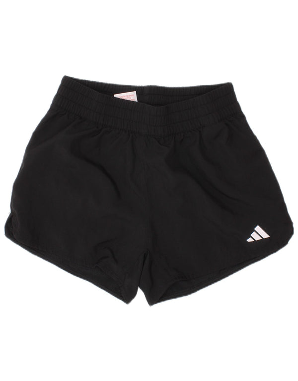 Shorts esportivos Adidas Aeroready para meninas 11-12 anos preto poliéster