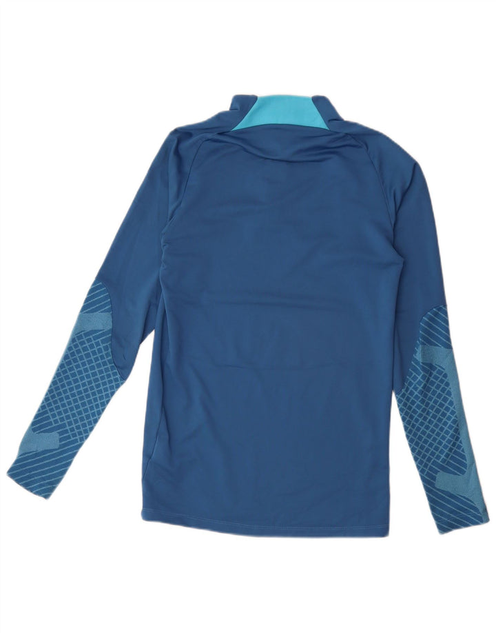 Nike Mens Dri Fit Zip Neck Slim Pulôver Treino Top XS Azul Geométrico