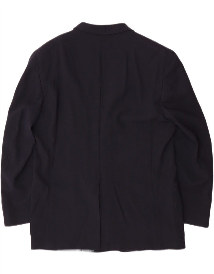 Jaqueta blazer masculina de 3 botões DANIEL HECHTER IT 52 XL azul marinho lã virgem