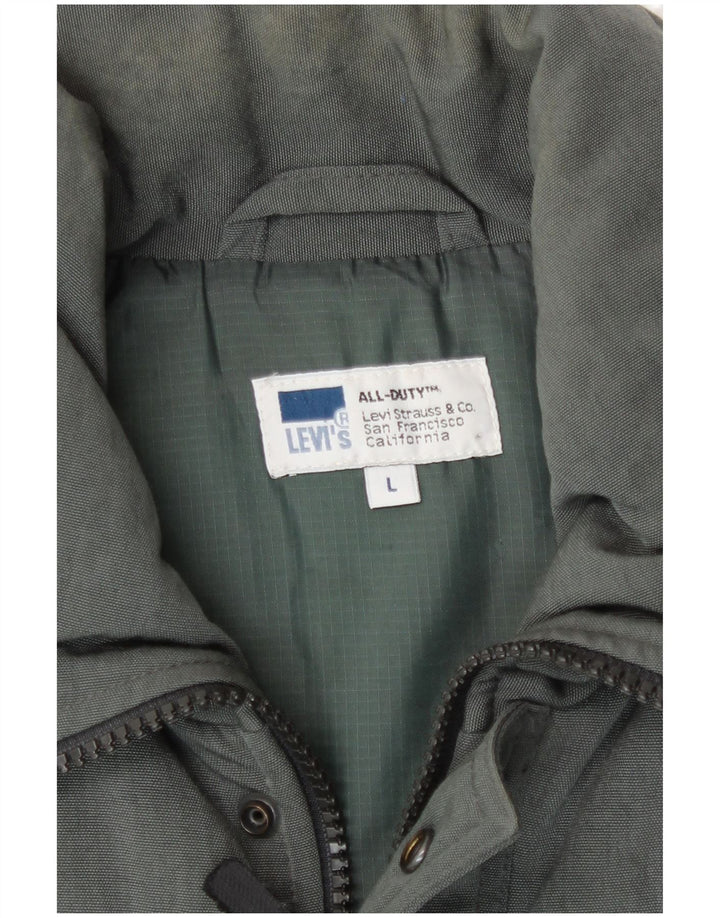 Colete acolchoado masculino Levi's UK 40 grande poliamida verde
