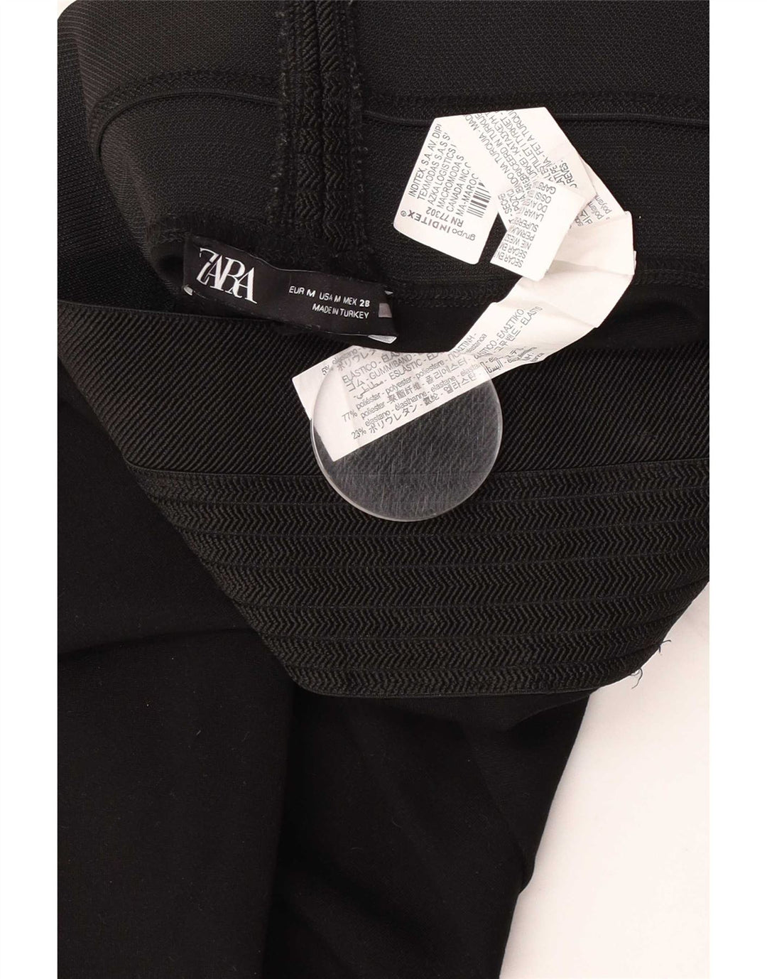 Zara Womens Crop Leggings UK 12 Médio Preto Poliéster