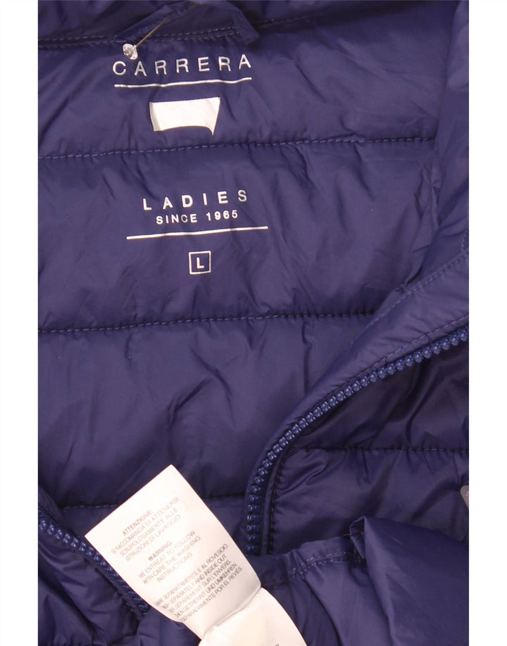 Colete acolchoado feminino Carrera UK 16 grande azul marinho poliamida