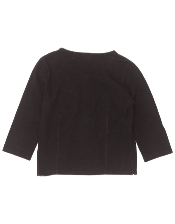 Sergio Tacchini blusa feminina manga 3/4 Reino Unido 10 pequena preta