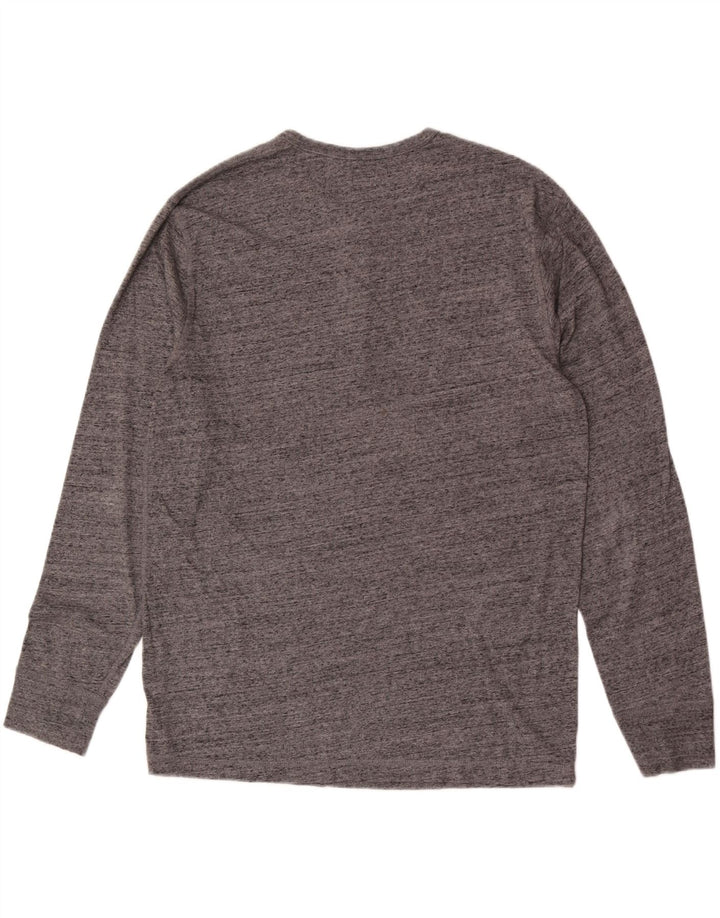 J. Crew Top masculino de manga comprida XL algodão manchado cinza