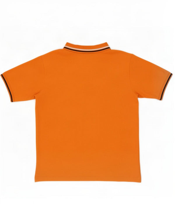 Camisa polo masculina Champion grande algodão listrado laranja