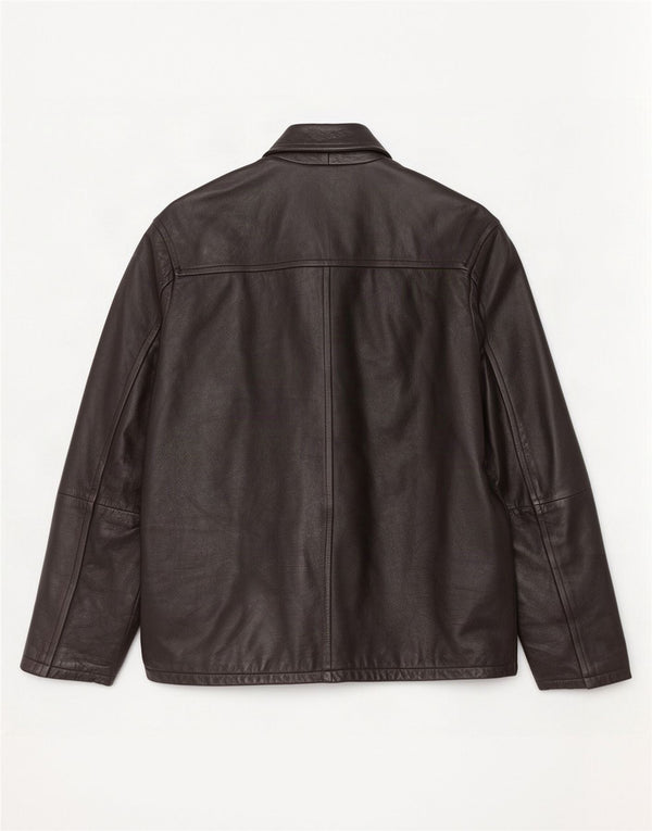 Jaqueta de couro masculina Pierre Cardin UK 40 grande preta