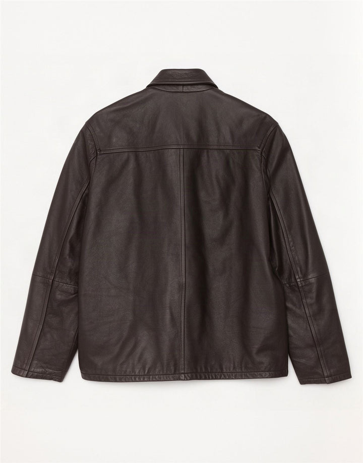 Jaqueta de couro masculina Pierre Cardin UK 40 grande preta