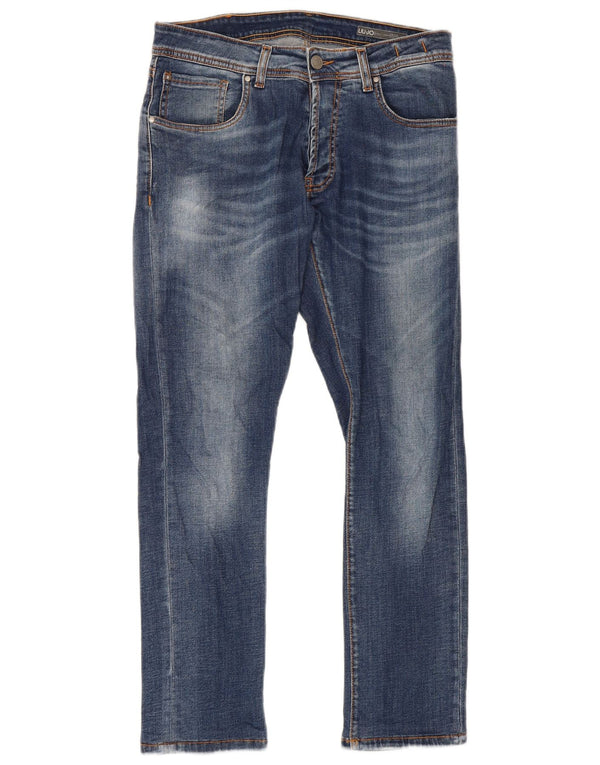 Liu Jo Mens Slim Jeans W33 L27 Azul Marinho Algodão